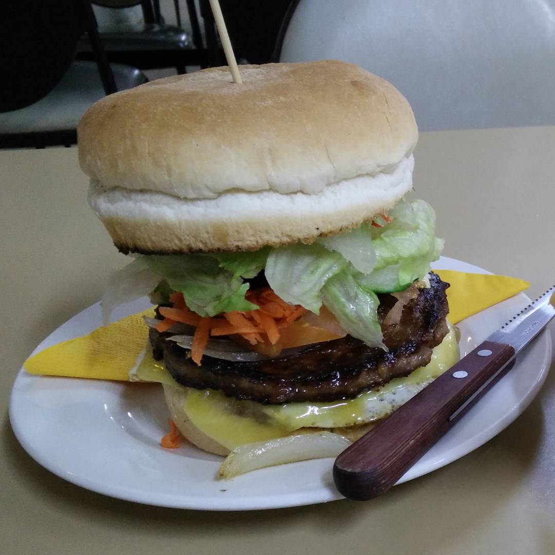Really great and big burger on the Nullarbor